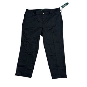 NEW WITH TAGS BLACK Beautiful LAUREN RALPH LAUREN Pants straight leg Design Cott
